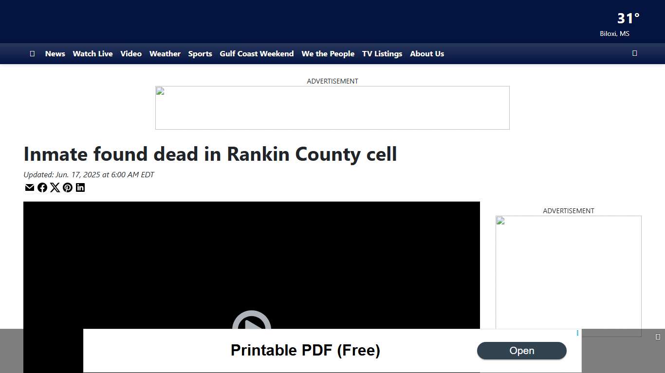 Inmate found dead in Rankin County cell